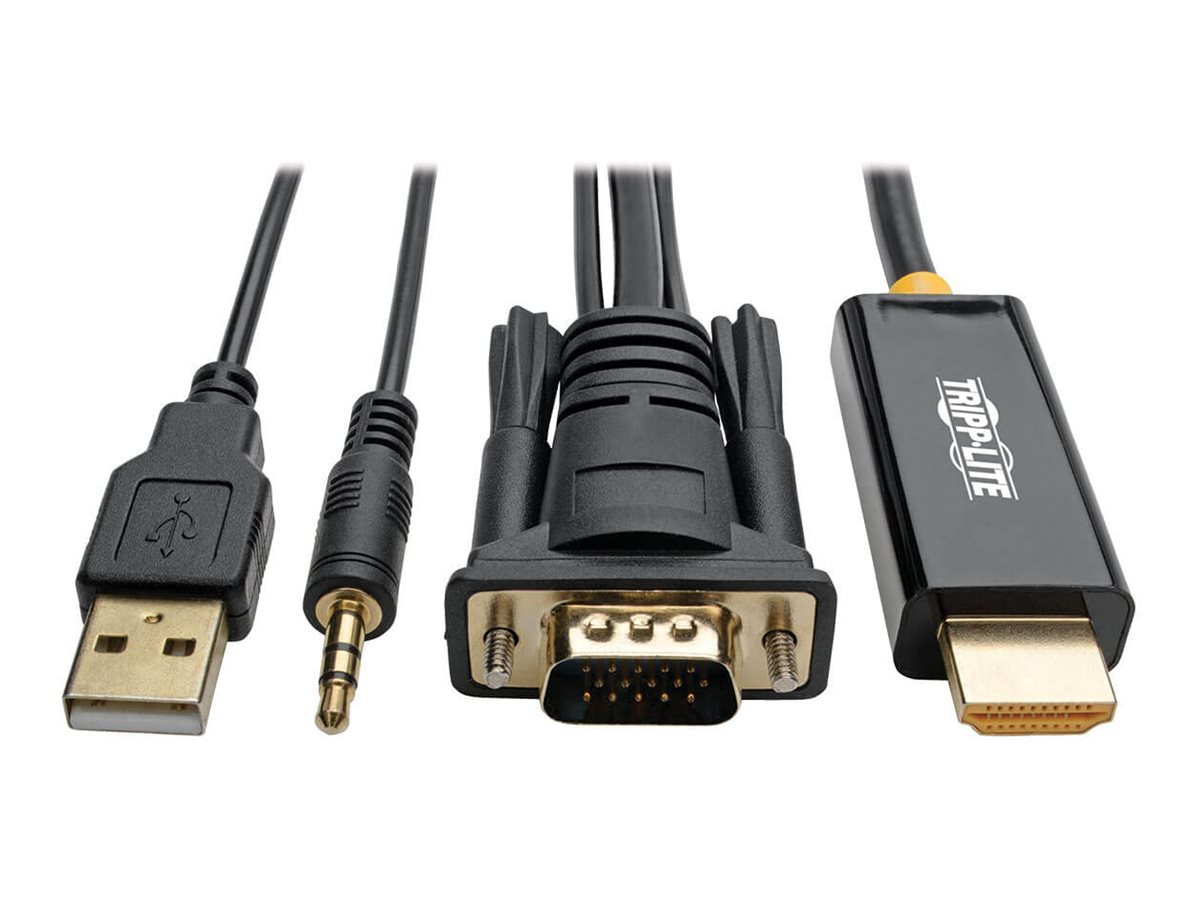 Eaton Tripp Lite Series VGA to HDMI Adapter Converter Cable w Audio & USB P