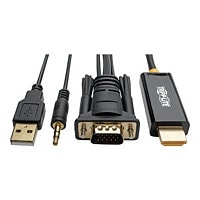 Tripp Lite VGA to HDMI Adapter Converter Cable w Audio & USB Power 1080p 6' 6ft - video / audio adapter - HDMI / VGA /