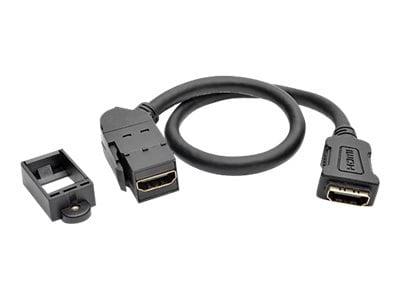 Tripp Lite HDMI Coupler Keystone Panel Mount All-in-One Angled F/F Black 1'