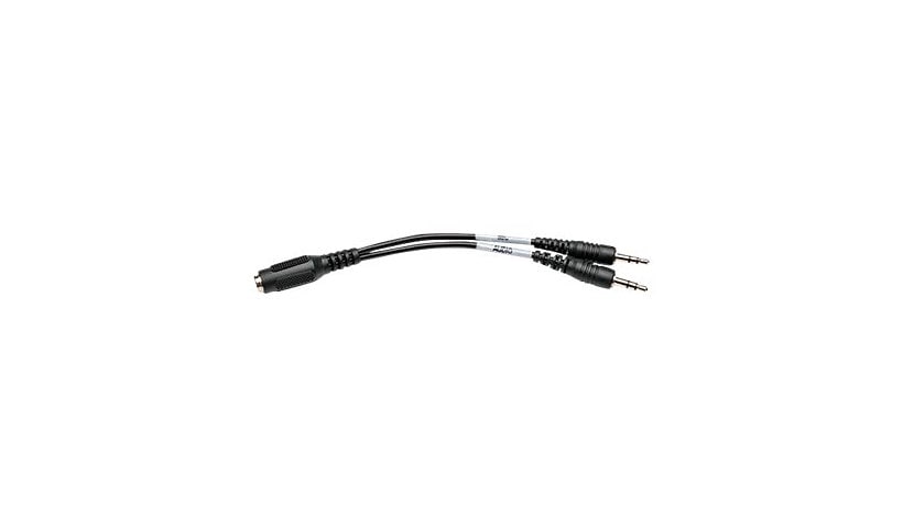 Eaton Tripp Lite Series 3.5 mm 4-Position to 3.5 mm 3-Position Audio Headset Splitter Adapter Cable (F/2xM), 6 in. (15.2