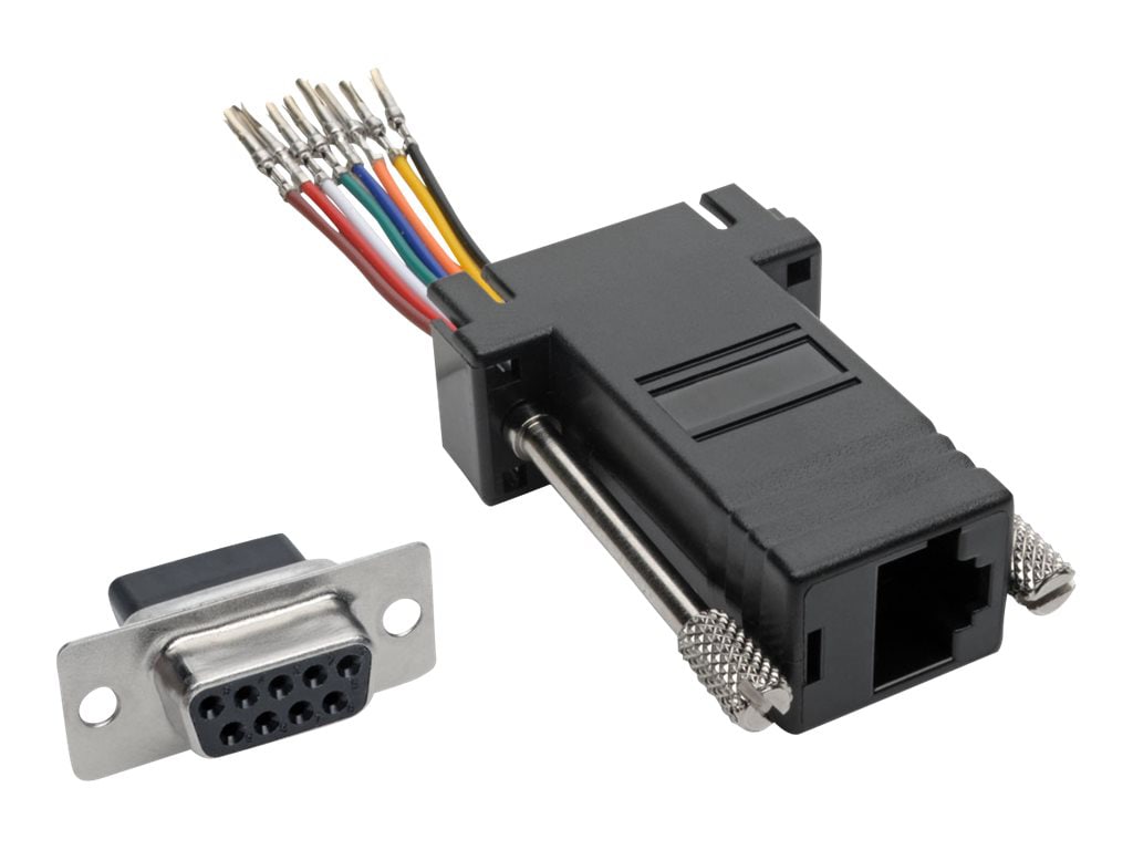 Tripp Lite DB9 to RJ45 Modular Serial Adapter (F/F), RS-232, RS-422, RS-485 - serial adapter - black