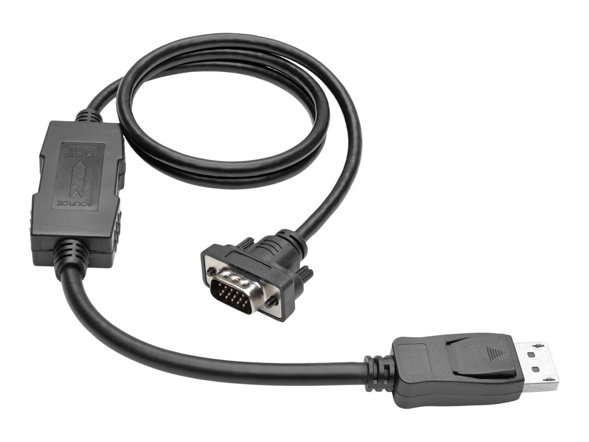 Eaton Tripp Lite Series DisplayPort 1.2 to VGA Active Adapter Cable (DP with Latches to HD15 M/M), 10 ft. (3.1 m) -