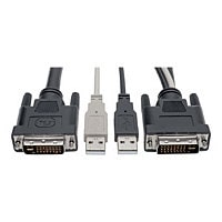 Tripp Lite DVI to USB-A Dual KVM Cable Kit 2x Male 2x Male 1080p @60Hz 10ft
