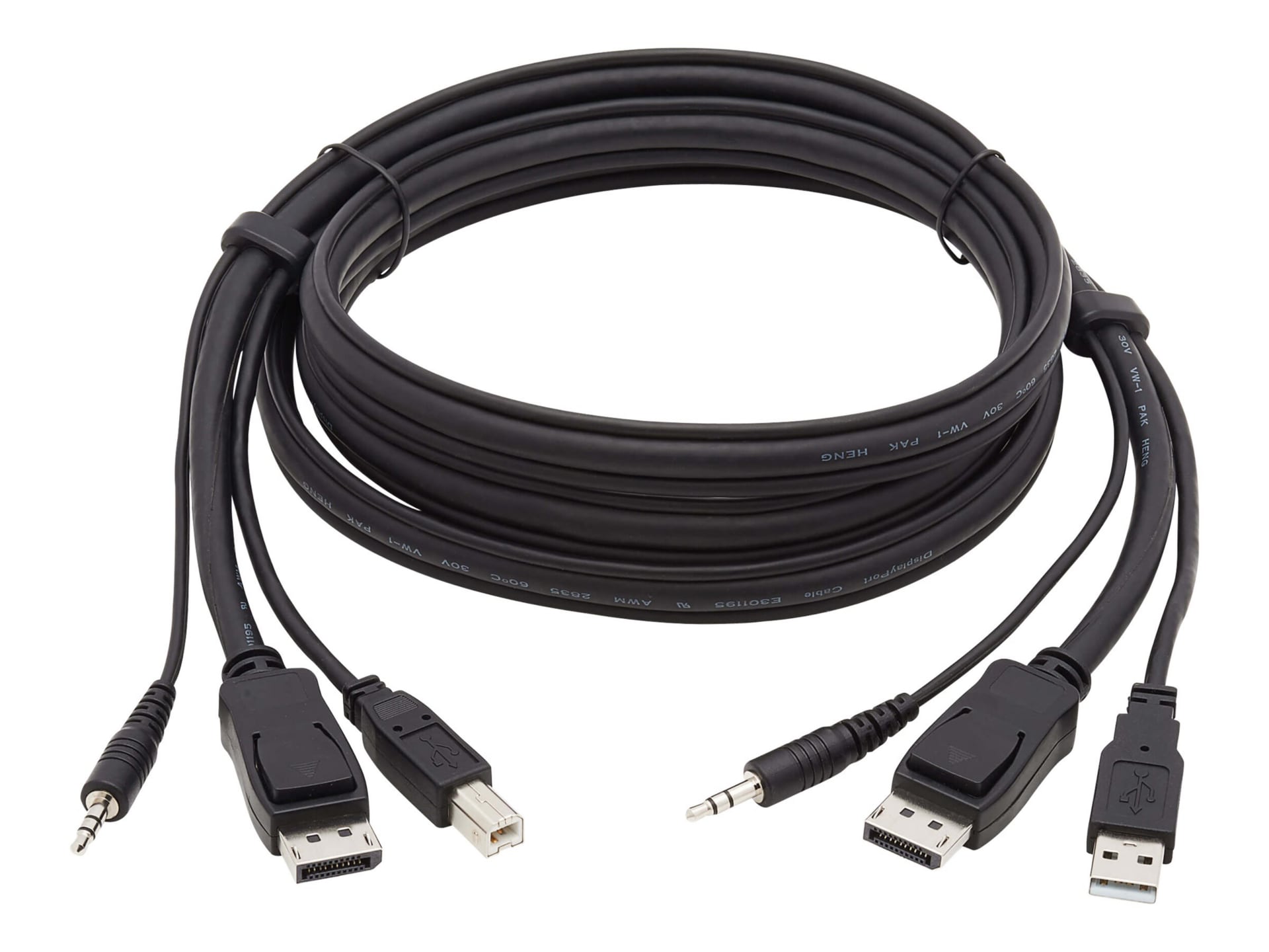 Tripp Lite DisplayPort KVM Cable Kit, 3 in 1 - 4K DisplayPort, USB, 3.5 mm