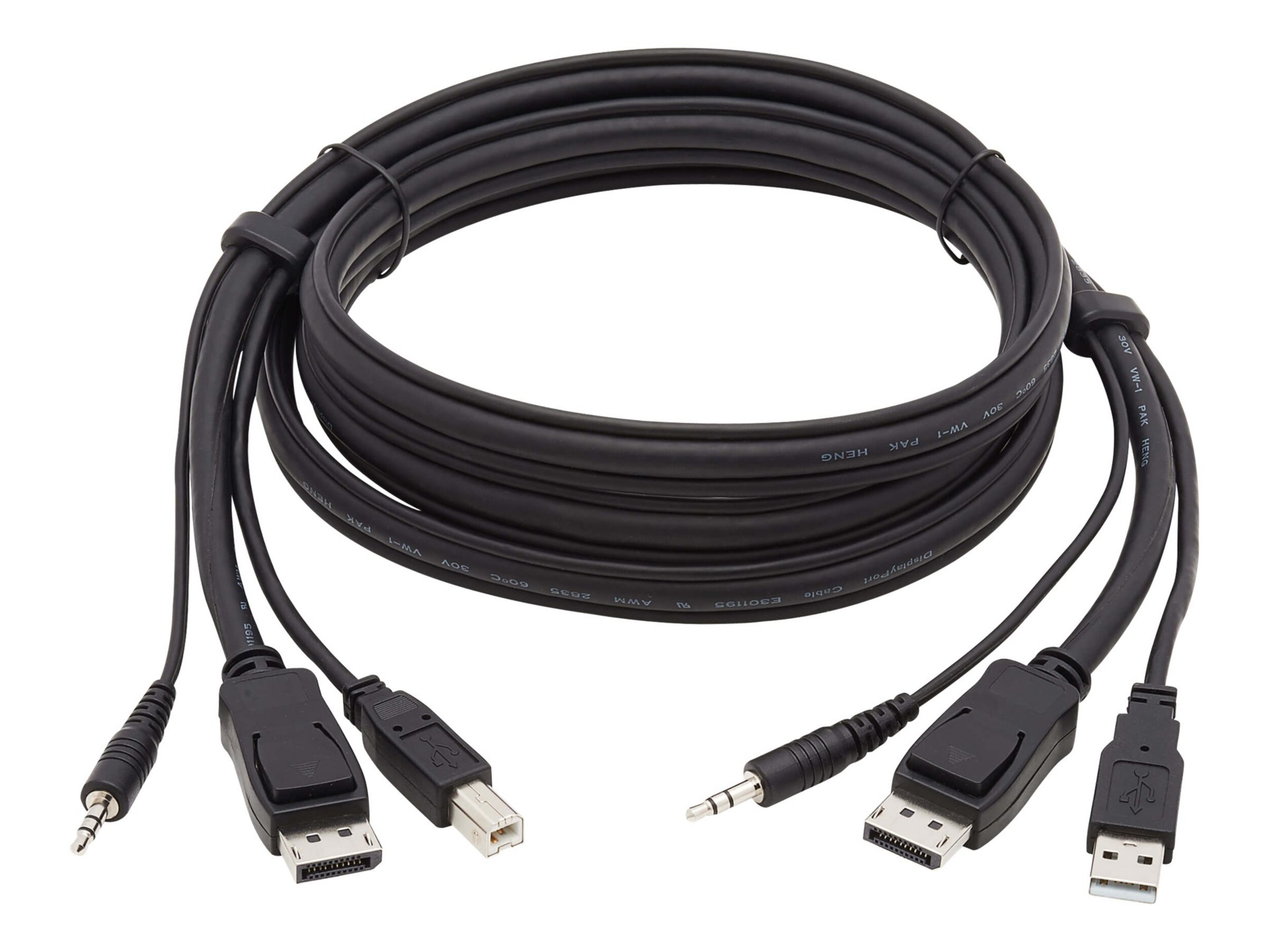 Tripp Lite DisplayPort KVM Cable Kit, 3 in 1 - 4K DisplayPort, USB, 3,5 mm