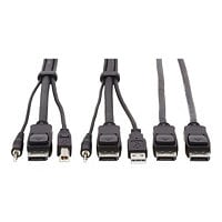 Tripp Lite Dual DisplayPort KVM Cable Kit 4K USB 3,5 mm Audio 3xM/3xM 6ft