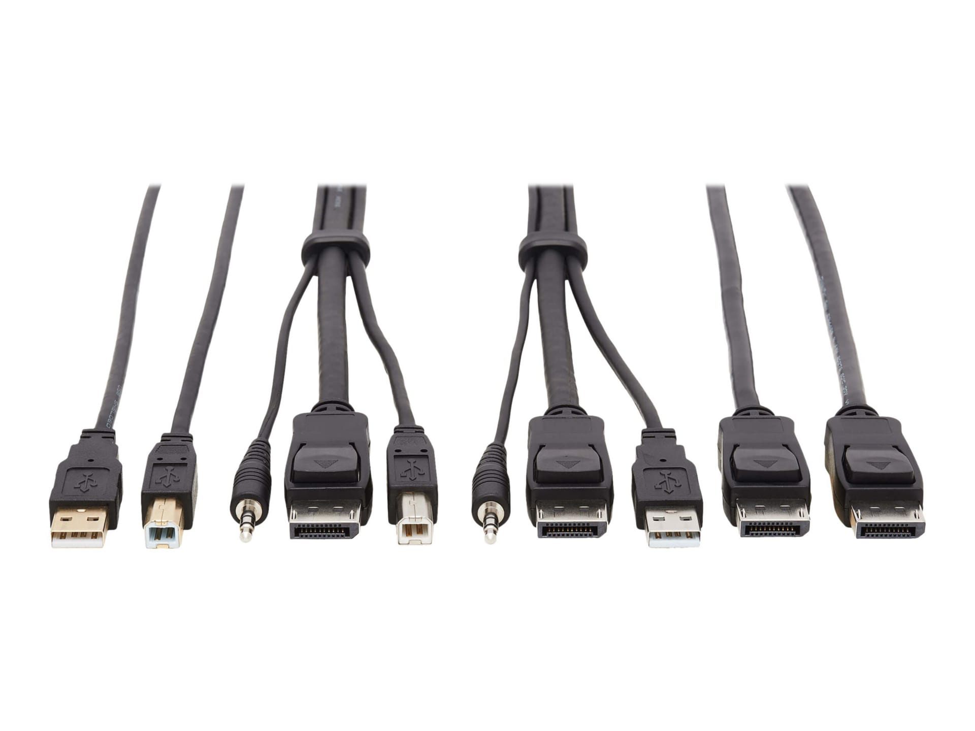 Tripp Lite DisplayPort KVM Cable Kit 4K USB 3.5mm 3xM/3xM USB MM DP MM 6ft - video / USB / audio cable - 1.83 m