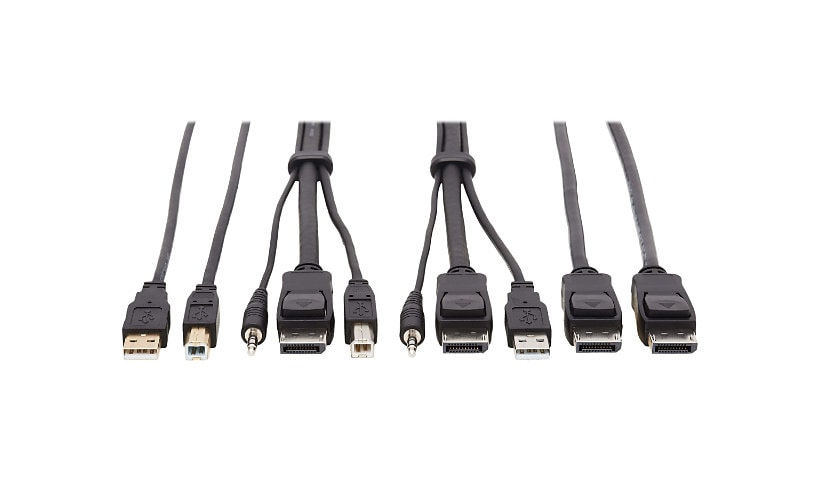 Tripp Lite DisplayPort KVM Cable Kit 4K USB 3.5mm 3xM/3xM USB MM DP MM 6ft - câble vidéo / USB / audio - 1.83 m