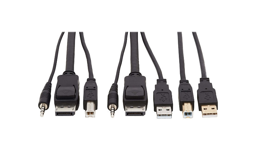 Tripp Lite DisplayPort KVM Cable Kit 4K USB 3.5mm Audio 3xM/3xM USB M/M 6ft - video / USB / audio cable - 1.83 m