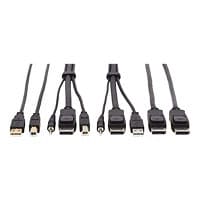 Tripp Lite DisplayPort KVM Cable Kit 4K USB 3.5mm 3xM/3xM USB MM DP MM 10ft