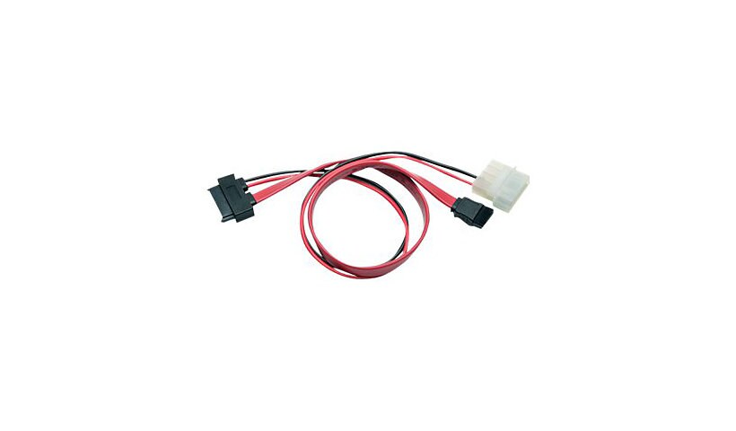 Tripp Lite 12 Inch Slimline SATA to SATA LP4 Power Cable Adapter 1ft M/F