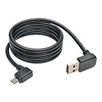 Tripp Lite Reversible USB Charge Cable Up Down A to Right 5-Pin Mic B 3'
