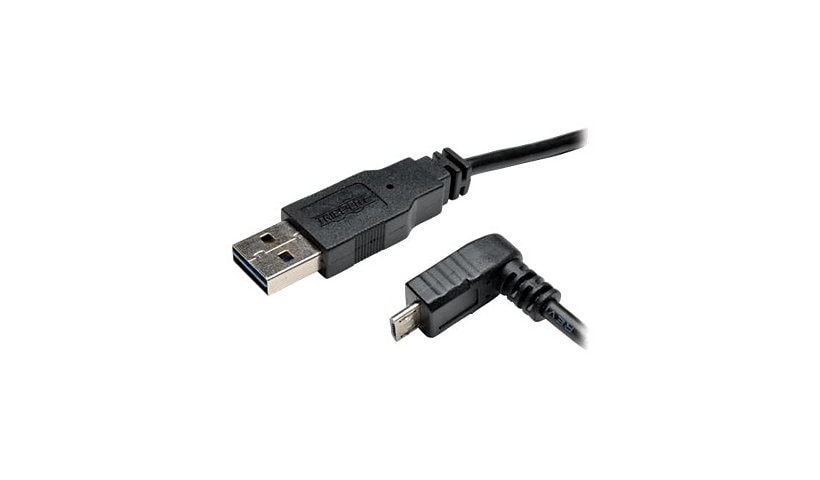 Tripp Lite 6ft USB 2.0 High Speed Cable Reversible A to Down Angle 5Pin Micro B M/M 6' - USB cable - Micro-USB Type B to