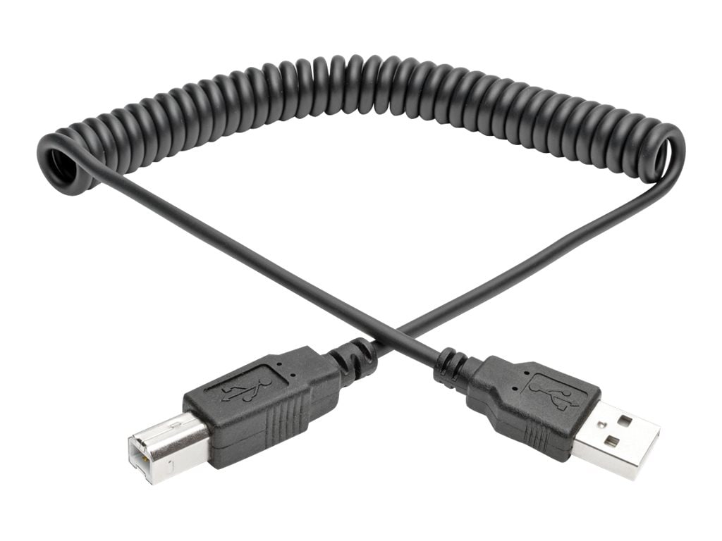 Eaton Tripp Lite Series USB 2.0 A to B Coiled Cable (M/M), 10 ft. (3.05 m) - USB cable - USB to USB Type B - 3.1 m