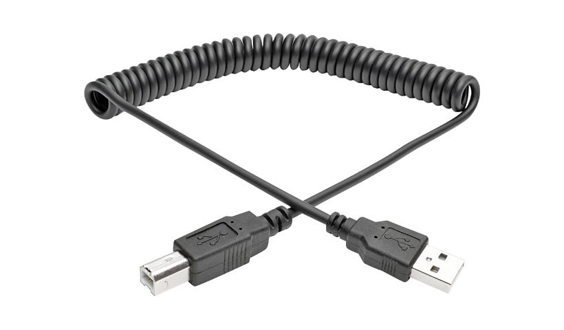 Eaton Tripp Lite Series USB 2.0 A to B Coiled Cable (M/M), 10 ft. (3.05 m) - USB cable - USB to USB Type B - 3.1 m