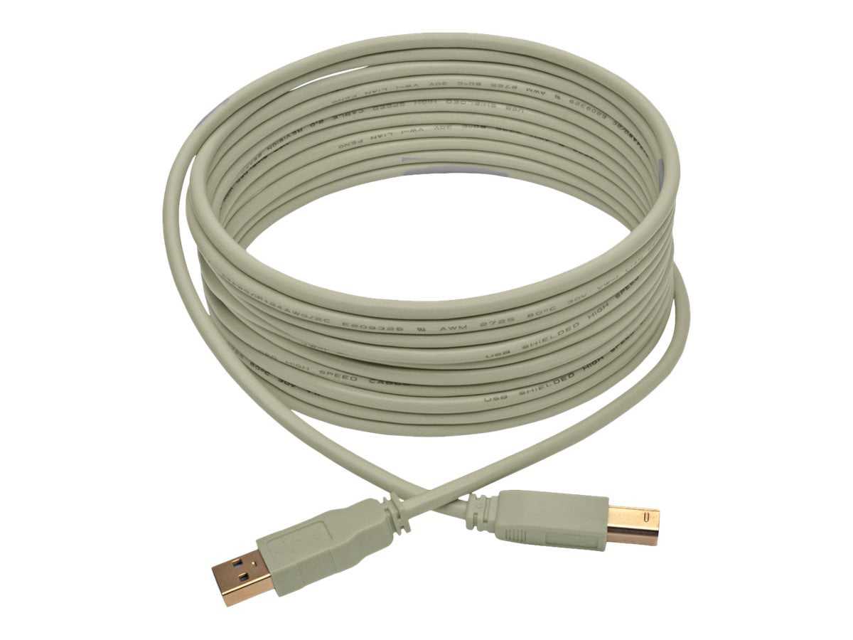Eaton Tripp Lite Series USB 2.0 A to B Cable (M/M), Beige, 15 ft. (4.57 m)