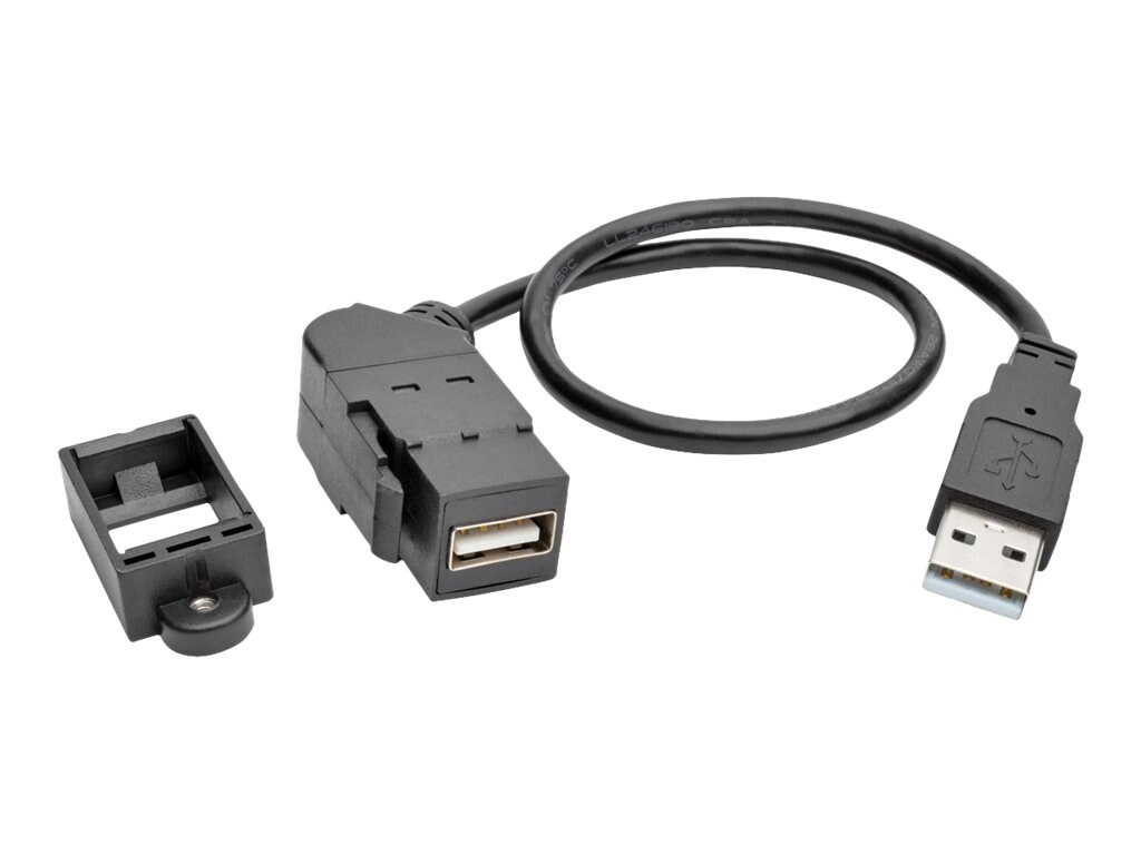 Eaton Tripp Lite Series USB 2.0 All-in-One Keystone/Panel Mount Extension Cable (M/F), Angled Connector, 1 ft. (0.31 m)