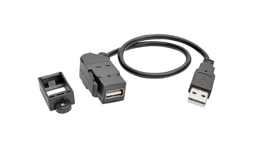Eaton Tripp Lite Series USB 2.0 All-in-One Keystone/Panel Mount Extension Cable (M/F), Angled Connector, 1 ft. (0,31 m)
