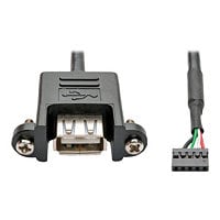 Eaton Tripp Lite Series USB 2.0 Panel Mount Cable, 5-Pin Motherboard IDC to USB-A (F/F), 3 ft. (0.91 m) - USB panel -