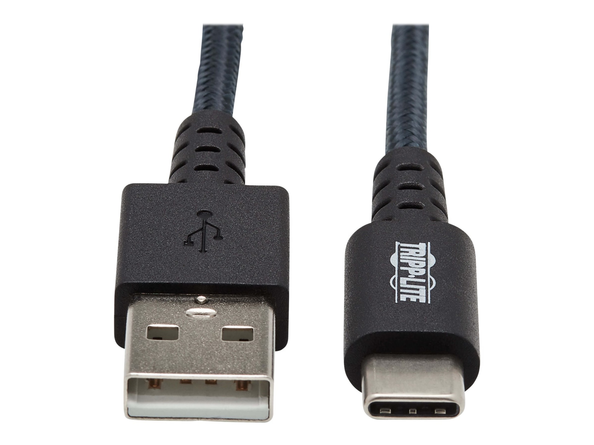 Eaton Tripp Lite Series Heavy Duty USB-A to USB C Charging Sync Cable Android M/M USB 2.0, UHMWPE and Aramid Fibers,