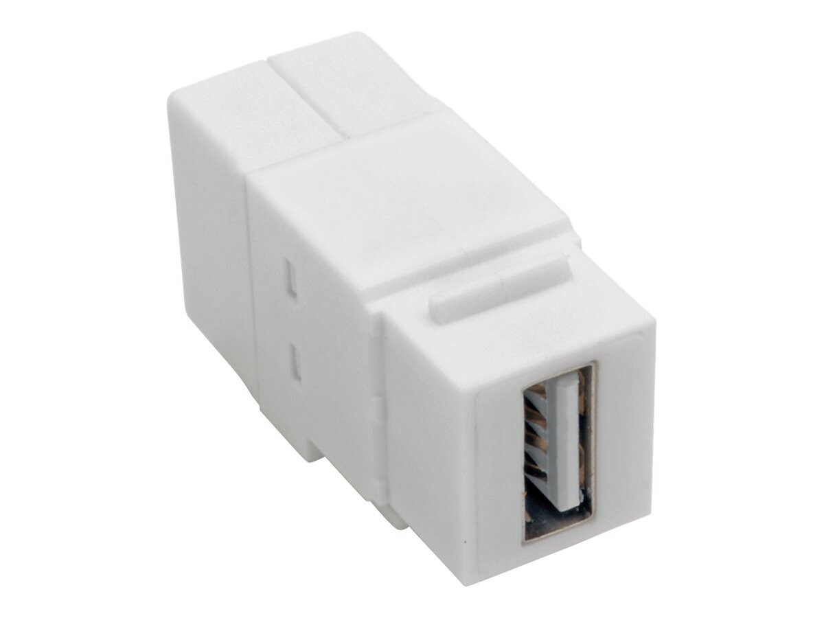 Tripp Lite USB 2.0 All-in-One Keystone/Panel Mount Coupler (F/F), White - U