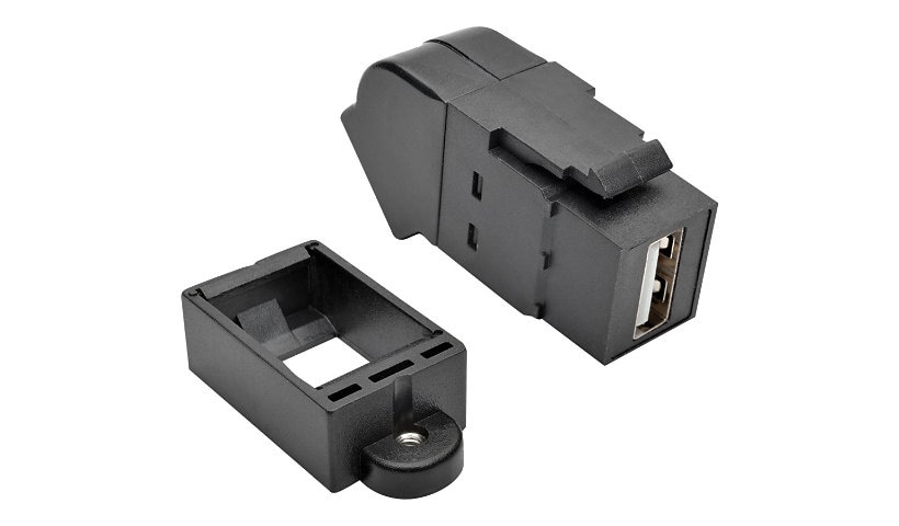 Tripp Lite USB 2.0 Keystone Panel Mount Coupler All-in-One Angled F/F Black - adaptateur USB - USB pour USB