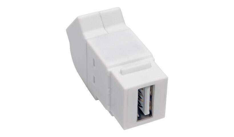 Tripp Lite USB 2.0 All-in-One Keystone/Panel Mount Angled Coupler (F/F), White - USB adapter - USB to USB