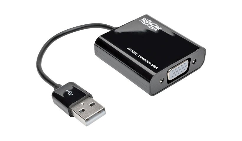 Tripp Lite USB 2.0 to VGA Dual Multi-Monitor External Video Graphics Card Adapter w/Built-In USB Cable 1080p 60 Hz -