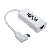 Tripp Lite USB C to Gigabit Adapter Converter USB 3.1 Gen 1 Right-Angle White 6in USB Type C to Ethernet Network Adapter