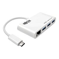 Tripp Lite 3-Port USB-C to USB-A Hub Portable w/ Gigabit Ethernet Port RJ45 - concentrateur (hub) - 3 ports