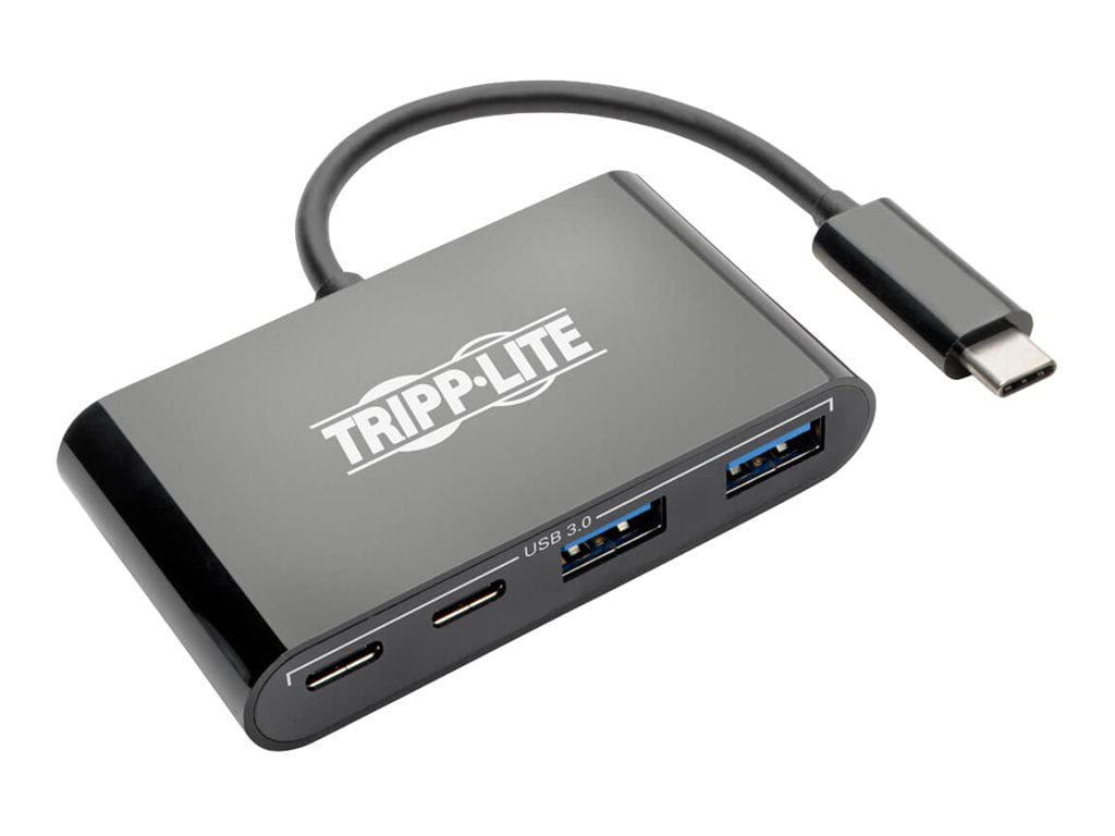 Tripp Lite USB 3.1 Gen 1 USB C Portable Hub with 2 USB Type C Ports and 2 USB-A Ports, Thunderbolt 3 Compatible, USB-C,