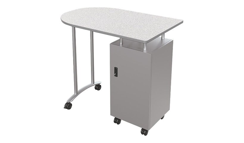 MooreCo Mobile Teacher Workstation with Gray Elm Top