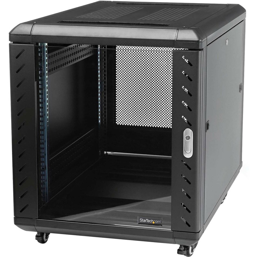 StarTech.com 4-Post 15U Server Rack Cabinet, 19" Data Rack Cabinet for Computer / IT Equipment, Half-Height Network Rack