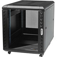 StarTech.com 4-Post 15U Server Rack Cabinet, 19" Data Rack Cabinet for Computer / IT Equipment, Half-Height Network Rack