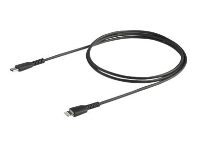 StarTech.com 3 foot/1m Durable Black USB-C to Lightning Cable, Rugged Heavy Duty Charging/Sync Cable for Apple