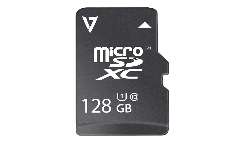 V7 VFMSD128GUHS1R-3N - flash memory card - 128 GB - microSDXC