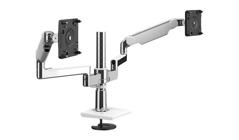 Humanscale M/FLEX M2.1 - mounting kit - for 2 LCD displays - polished aluminum with white trim