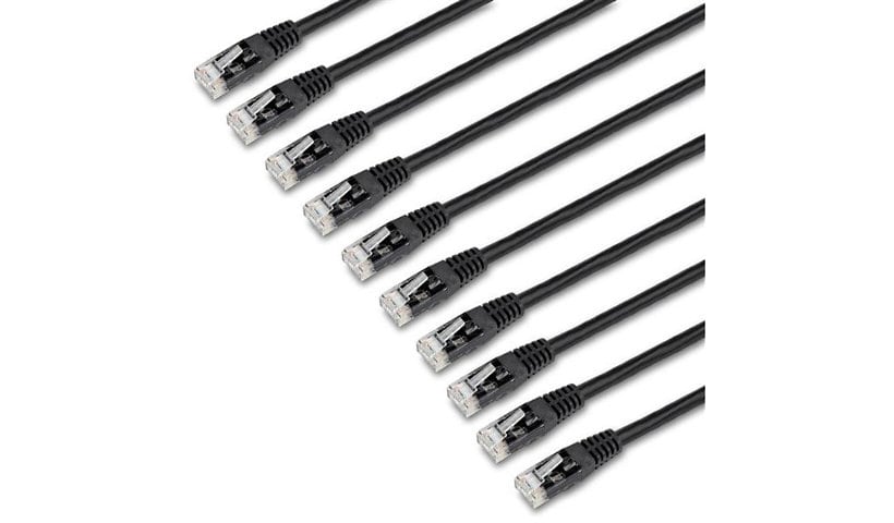 StarTech.com 6 ft. CAT6 Ethernet cable  - 10 Pack - ETL Verified - Black Patch Cord - Molded RJ45 Connectors UTP