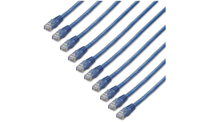 StarTech.com 6 ft. CAT6 Ethernet cable  - 10 Pack - ETL Verified - Blue Patch Cord - Molded RJ45 Connectors UTP