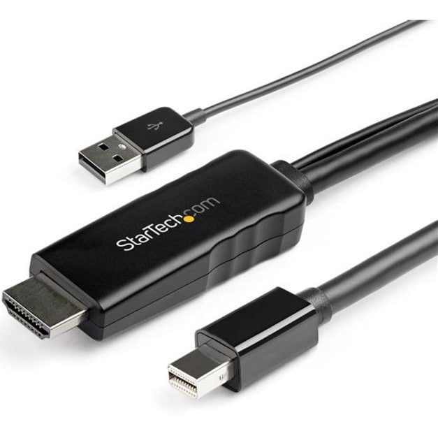 StarTech.com 10 ft. (3 m) HDMI to DisplayPort Cable - 4K 30Hz - USB-powered