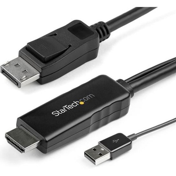 StarTech.com 6ft HDMI to DisplayPort Cable 4K 30Hz -Active HDMI 1.4 to DP 1.2 Adapter Cable w/ Audio