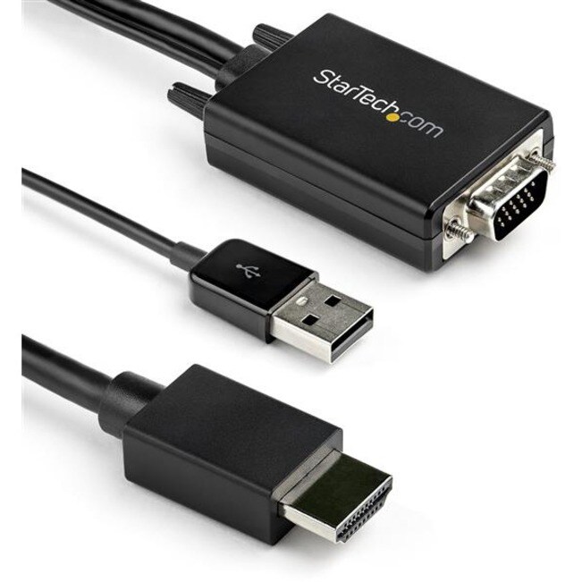 StarTech.com 10ft VGA to HDMI Cable with Audio - 1080p Adapter Cable - Male to Male - VGA2HDMM10 - Monitor Cables & Adapters -