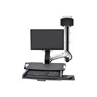 Ergotron SV Combo System with Worksurface & Pan, Small CPU Holder - mountin
