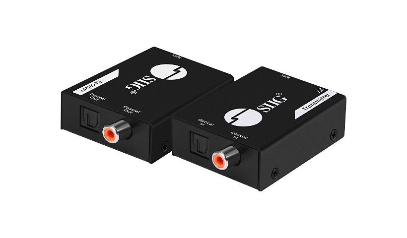 SIIG Digital Audio Extender Over Cat5e/6 Cable with PoC - transmitter and r