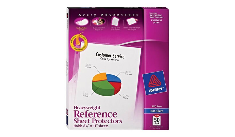 Avery - sheet protector - for Letter - capacity: 10 sheets (pack of 50)
