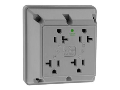 LEVITON 4-IN-1 RECEPTACLE OUTLET GRY