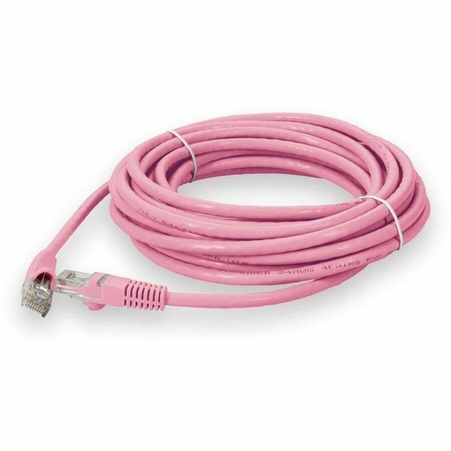 Proline 25ft Pink CAT 6A PVC Ethernet Cable Snagless Bubble Boot RJ-45 M/M