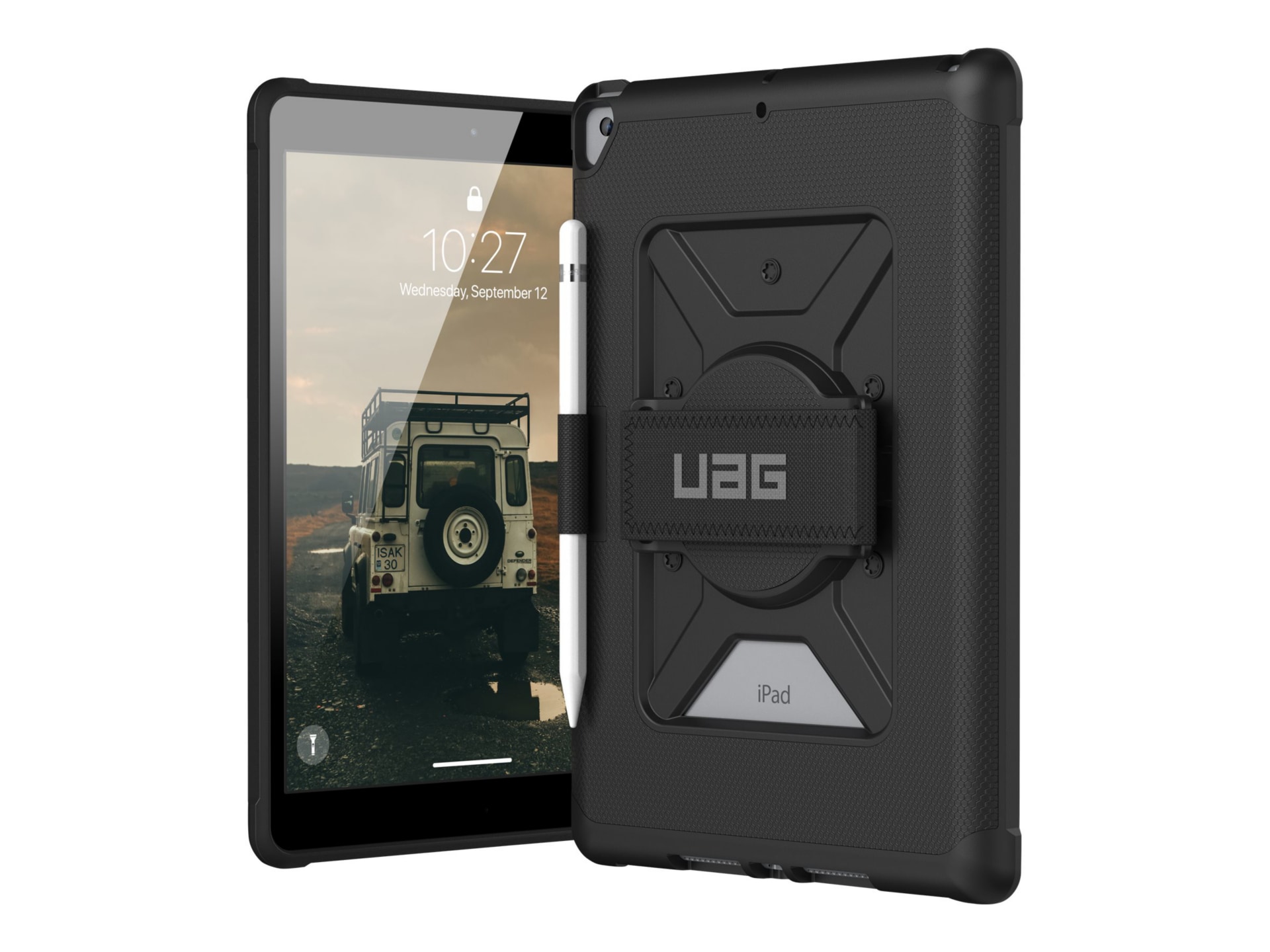 UAG Case for iPad 10.2-in (9/8/7 Gen, 2021/2020/2019) - Metropolis w/HS Black - back cover for tablet