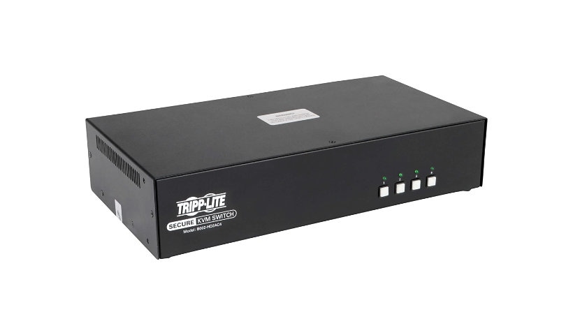 Tripp Lite Secure KVM Switch, HDMI to DisplayPort, Dual Monitor - 4-Port, 4K, NIAP PP3.0 Certified, Audio, CAC - KVM /