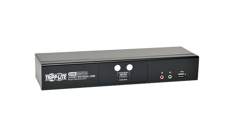 Tripp Lite 2-Port DVI Dual-Link / USB KVM Switch w/ Audio & Cables - commutateur écran-clavier-souris/audio - 2 ports - Conformité TAA